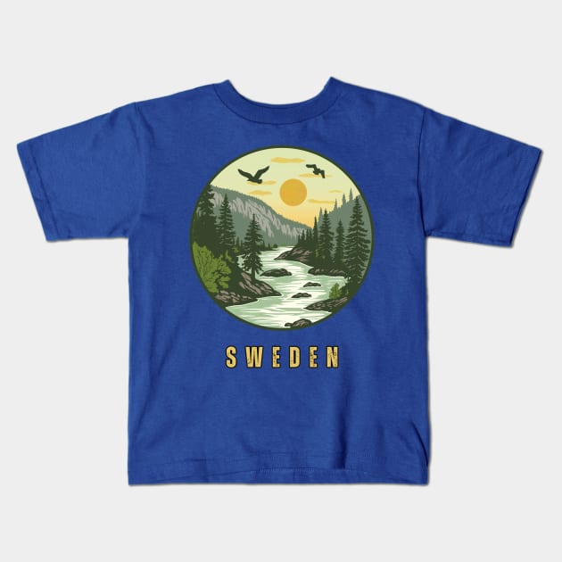 Sweden Kids T-Shirt by Mary_Momerwids